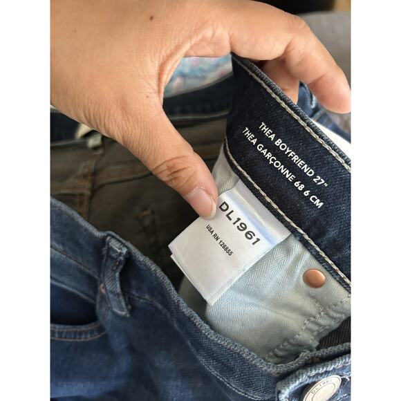 DL1961 PREMIUM DENIM Thea Boyfriend Relaxed Jeans Buffview Cuffed Size 33 - Picture 5 of 6